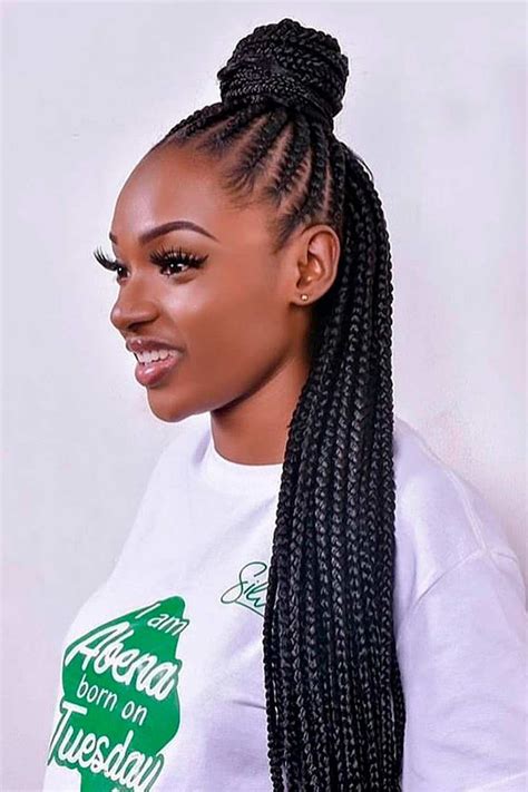 corn rows with box braids hairstyles