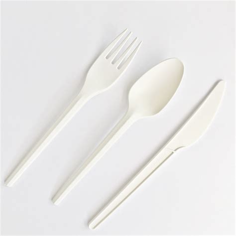 100 Biodegradable 7 Inch CPLA Cutlery Set 3in 1 Manufacturers And