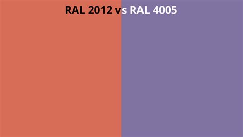 RAL 2012 Vs 4005 RAL Colour Chart UK