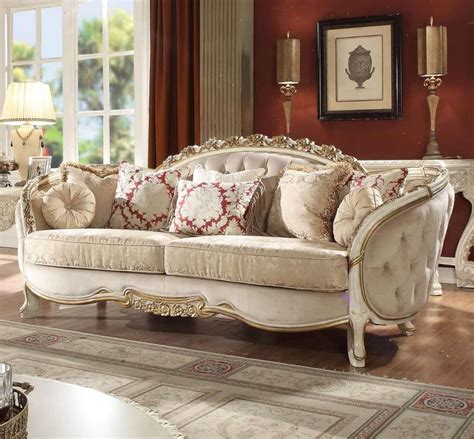 Traditional Living Room Set 3 Pcs In Beige Fabric Traditional Style
