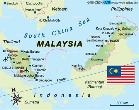 Map Of Malaysia Country Welt Atlasde