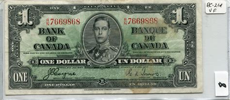 1937 Bank Of Canada One Dollar Note