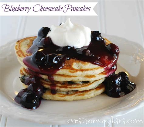 Blueberry Pancakes With Cream Cheese Topping