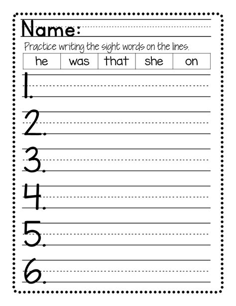 Kindergarten Sight Words Worksheets No Prep The Super Teacher