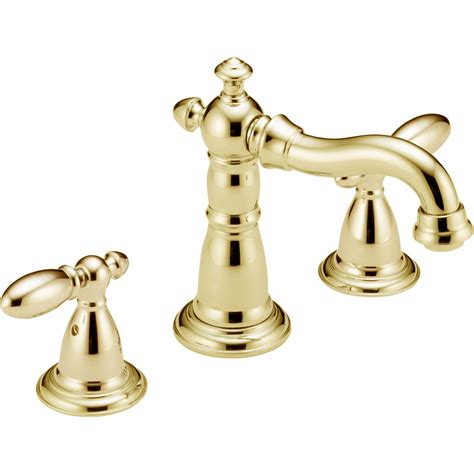 Delta Victorian Polished Brass 8 Widespread High Arc Bathroom Faucet