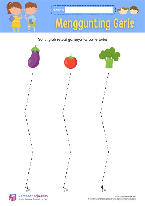 Menggunting Garis 2 Lembarkerjacom