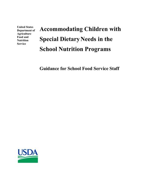 Accommodating Children With Special Dietary Needs In The School
