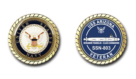 Uss Arizona Ssn 803 Silhouette Veteran Challenge Coin Us Navy
