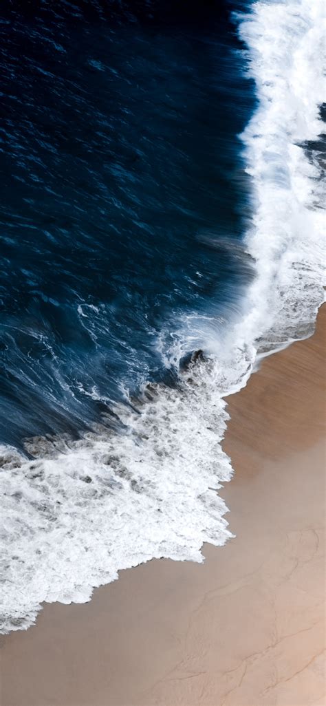 Seashore Wallpaper 4k Beach Ocean Waves Aerial View Landscape