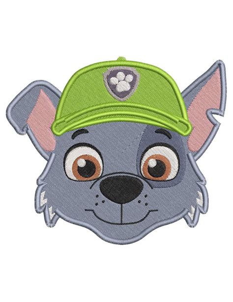 Face Rocky Paw Patrol Fill Machine Embroidery Design Instant Download
