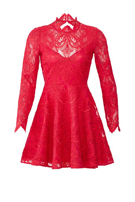 Rent The Runway Red Lace Dress Saylor Raspberry Rita Ashley Renne