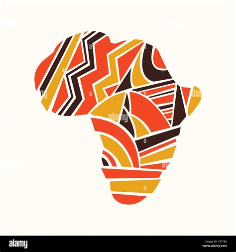 Continent Africada Line Art