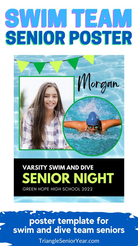 Swim And Dive Team Poster Template High School Sports High School