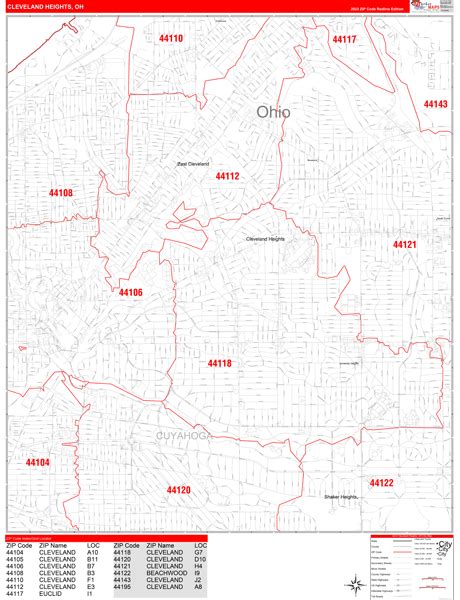 Cleveland Heights Ohio Zip Code Maps Red Line