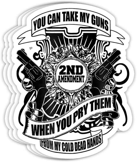 2nd Amendment Gun 4x3 Vinyl Stickers Laptop Decal Water Bottle Sticker Set Of 3