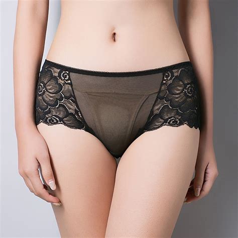 Womens Sexy Underwear Briefs Transparent Lace Seamless Panties Knickers