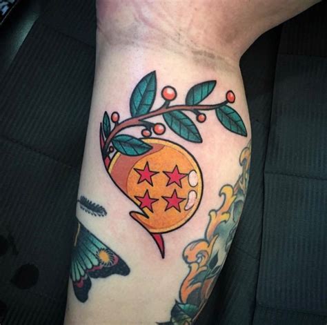 I love these colorful and unique tattoo ideas. Neo-traditional style Dragon Ball tattoo by Dr.Visser | Dragon ball tattoo, Traditional tattoo ...