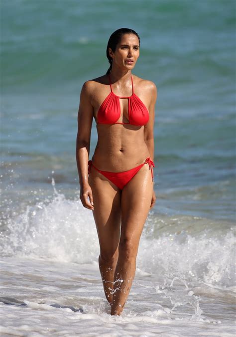 Padma Wearing The Bikini In Miami In January 2019 Padma Lakshmis Red
