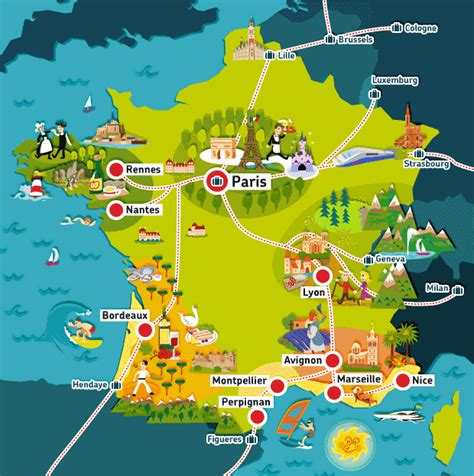 Carte De France Touristique Vacances Arts Guides Voyages 2240 The