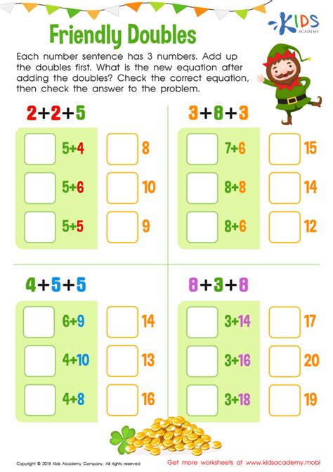 Friendly Doubles Worksheet Free Printable Pdf For Children