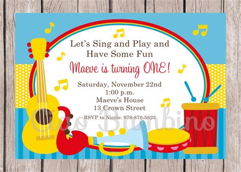 Printable Music Birthday Party Invitation Music Party