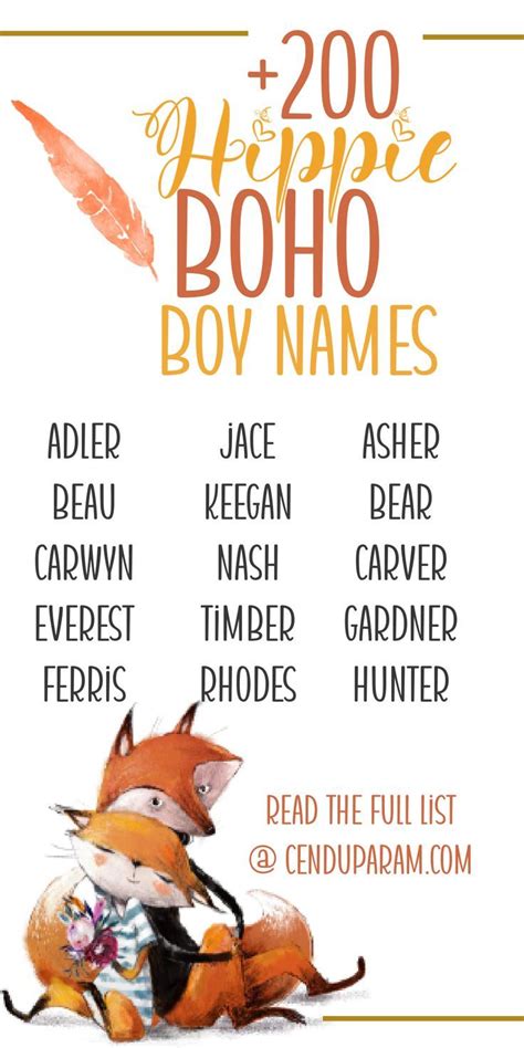 Unique Boho Baby Boy Names For The Bohemian Mama Artofit