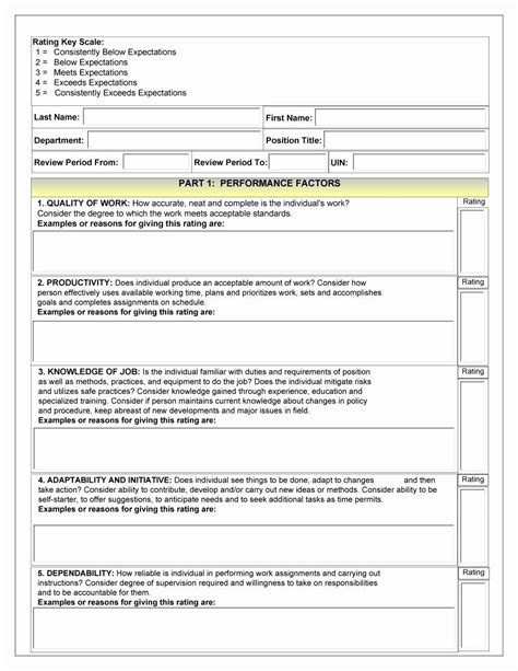 Performance Summary Example New Employee Evaluation Forms Performance Review Example