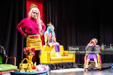 Drag Queens Performing In A Theater Play Stock Photo Download Image