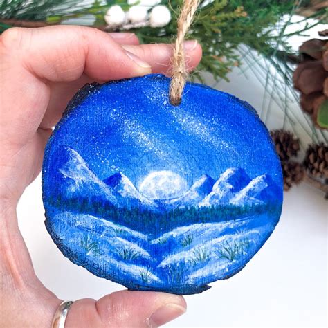 Rustic Hand Painted Winter Wonderland Christmas Tree Etsy