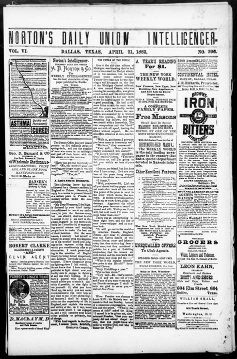 Norton's Daily Union Intelligencer. (Dallas, Tex.), Vol. 6, No. 296, Ed