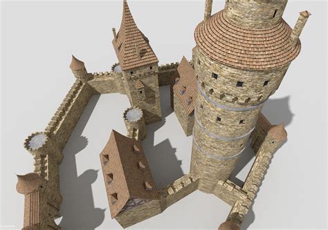 3d Model Medieval Castle 2 Vr Ar Low Poly Cgtrader