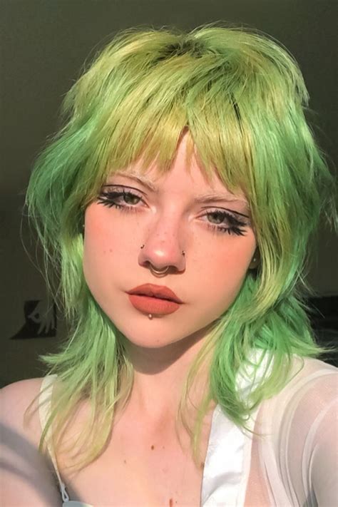 green hair color is the hottest style hairstyles for long hair mullet hairstyle green hair