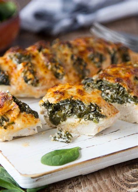 Fill the slits with the spinach dip. Hasselback Chicken with Spinach + Goat Cheese | Simple ...