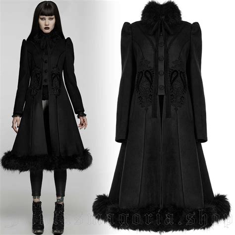 Women`s Victorian Gothic Black Coat