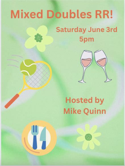 Event Mixed Doubles Round Robin Dinner Only