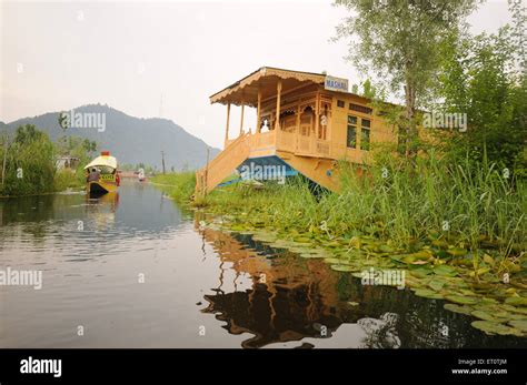Houseboat In Dal Lake Srinagar Jammu And Kashmir India Stock