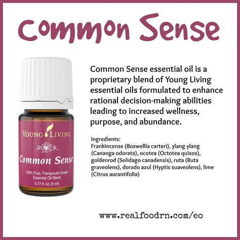 Essential & carrier oils proprietary therapeutic sense aromatherapy blended oils. Common Sense Essential Oil - Real Food RN