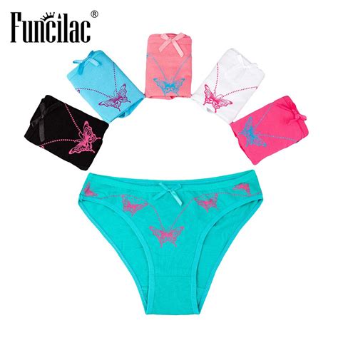 Funcilac Women Underwear Panties Lingerie Woman Briefs Sexy Cotton Cute Print Butterfly Seamless