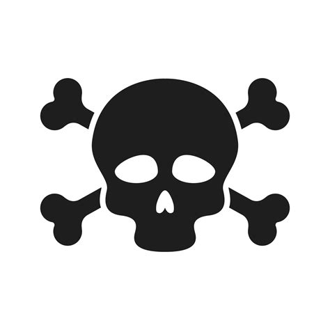 Skull And Bones Vector Icon Danger Illustration Sign Poison Symbol Or