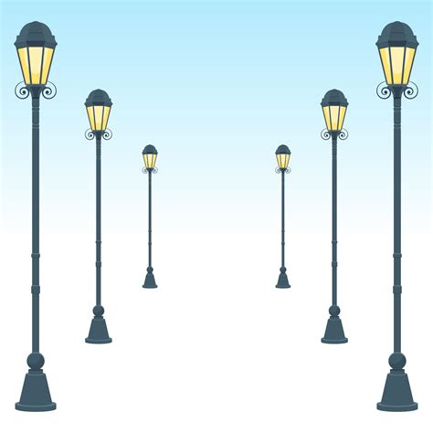 Vintage Street Lamp Vector Design Illustration Isolated On White
