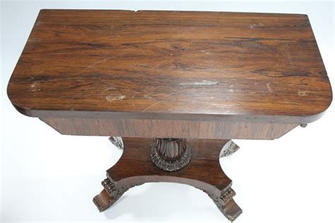 A William Iv Rosewood Tea Table With Rounded Corners To The Rectangular