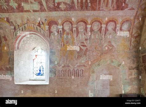 12th Century Fresco Wall Painting Of Six Of The Twelve Apostles In The