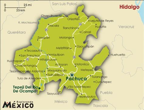 Mapa De Hidalgo Mapa Físico Geográfico Político Turístico Y Temático