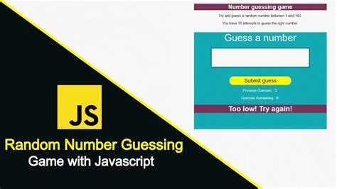 Random Number Guessing Game In Javascript Youtube