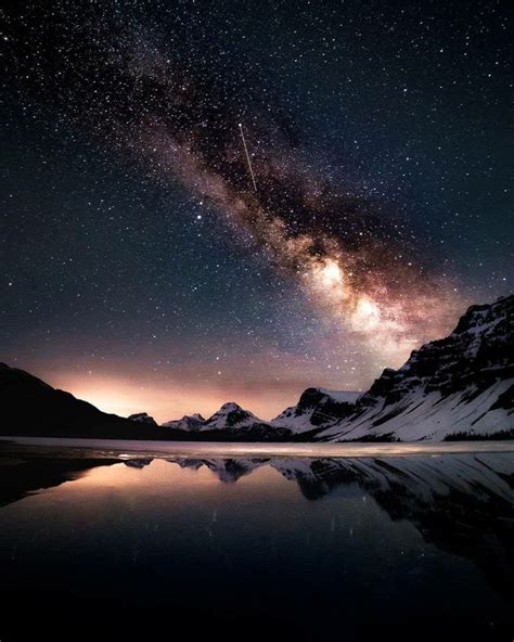 Magnifique Vue Sur La Voie Lactée Canada Paysage Nuit Photos