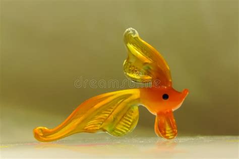 Glass Miniature Figurine Of Orange Fish Stock Image Image Of Navy