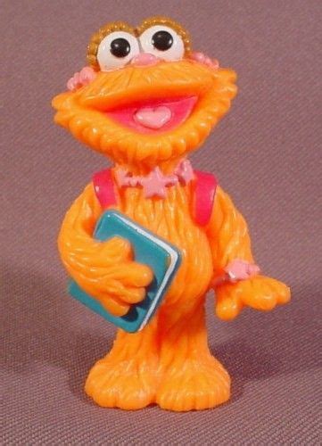 sesame street zoe zoey with book and pink backpack pvc figure 2 5 8 tall st pink backpack