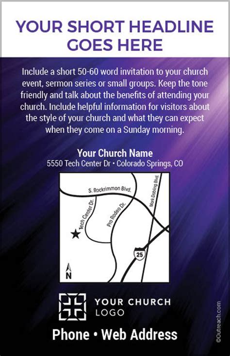 Purple Custom Invite Invitecard Church Invitations Outreach Marketing