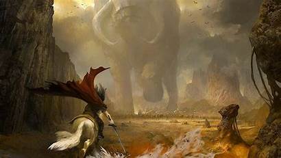 Fantasy Giant Battle Warrior Horse War Monster