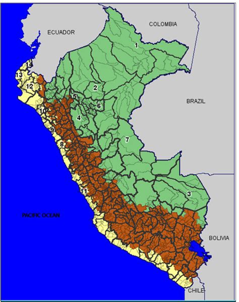 Map Of Peru With Provincial Divisions For 195 Provinces And